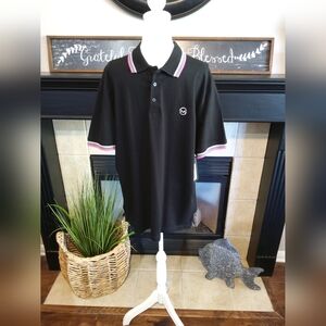 Manager Black Polo with Pink and Gray Accents